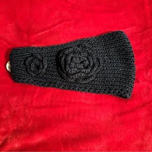 Navy Crochet Flower Headband
